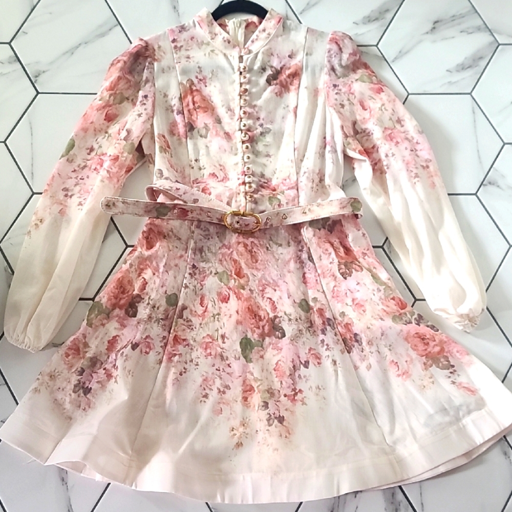 Floral Dress With Belt